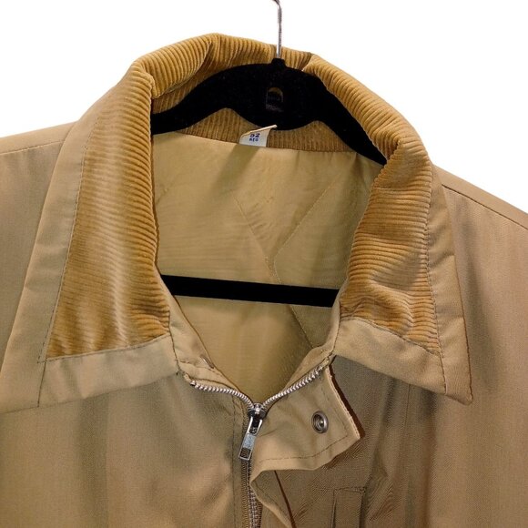 Tan Chore Jacket Corduroy Collar Work Coat Barn Utilitarian Mens Size 52R XXL - Picture 4 of 10
